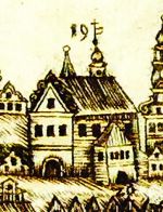 Kościół dominikański z Panoramy Frchmanna, 1720 r.
